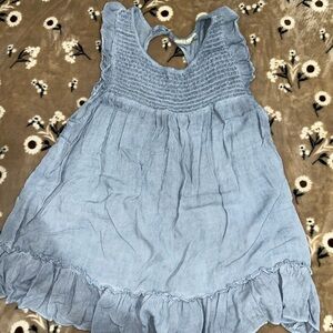 Entro Light Blue Ruffle Tank Top